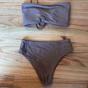 Tan Bandeau & Cheeky Shein Bikini